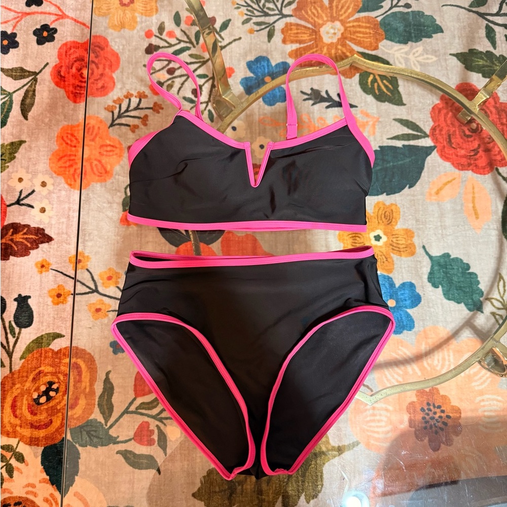 Black and Pink Bikini Set